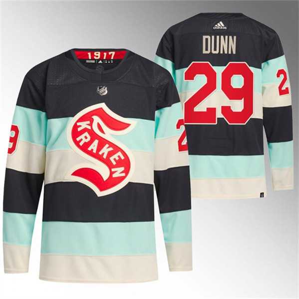 Mens Seattle Kraken #29 Vince Dunn Deep Sea Blue 2024 Winter Classic Primegreen Stitched Jersey Dzhi->->NHL Jersey